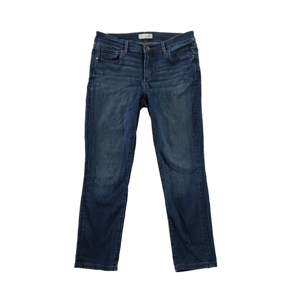 LOFT Skinny Crop Womens Size 28/6 Blue Medium Dark 5 Pockets Ankle Jeans - Picture 1 of 6